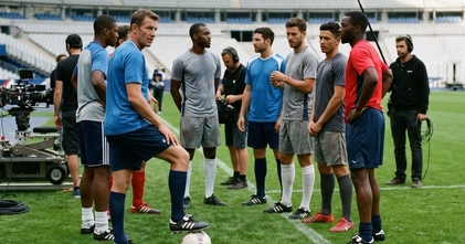 Casting figurants footballeurs avec chaussures à crampons pour un tournage