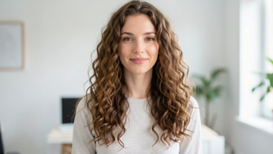 Casting femme aux cheveux bouclés pour doublure lumière